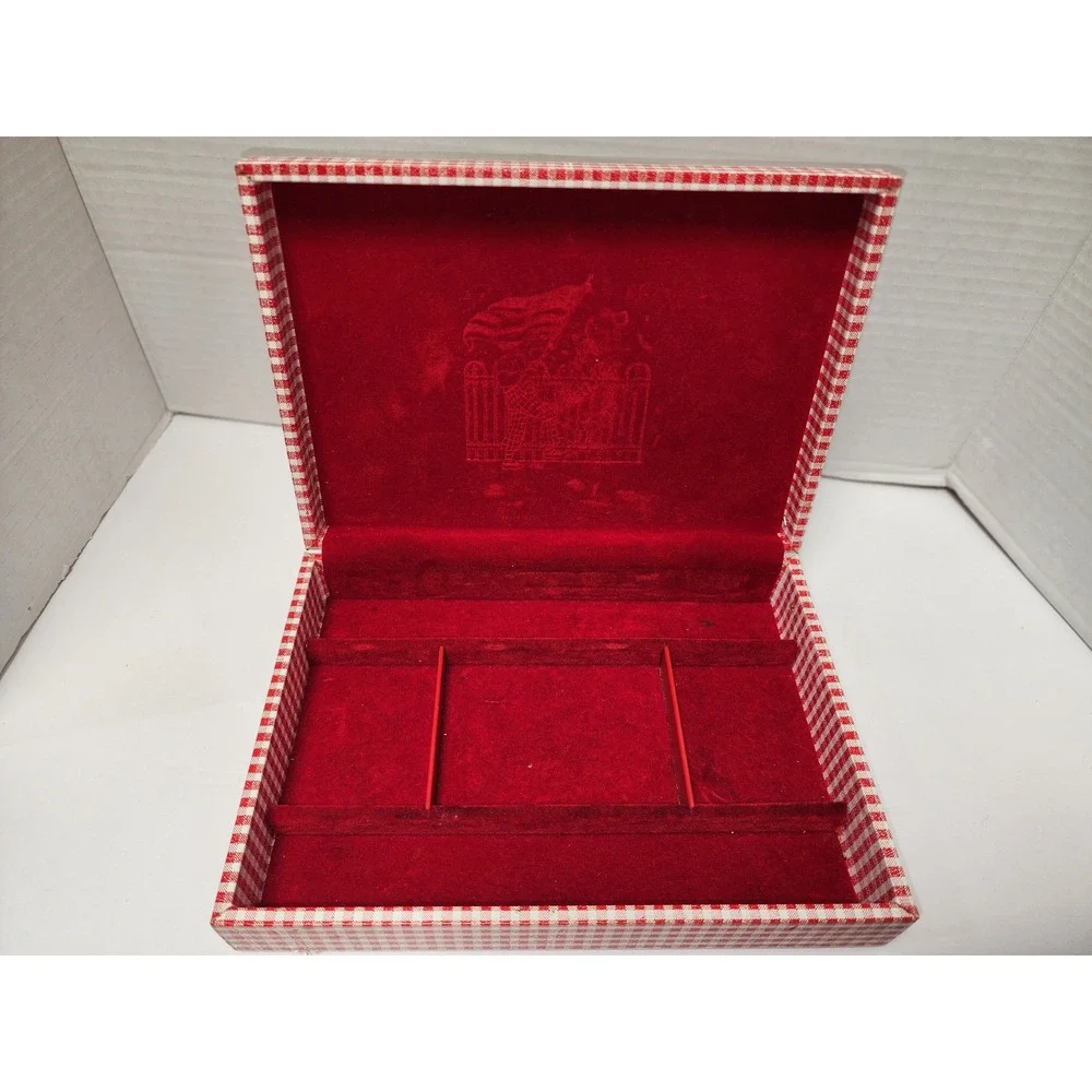Vintage‎ Holly Hobby Gingham Velvet Embossed Jewelry Box